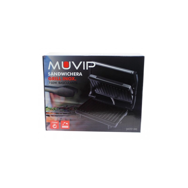 SANDWICHERA INOX GRILL 750W MUVIP