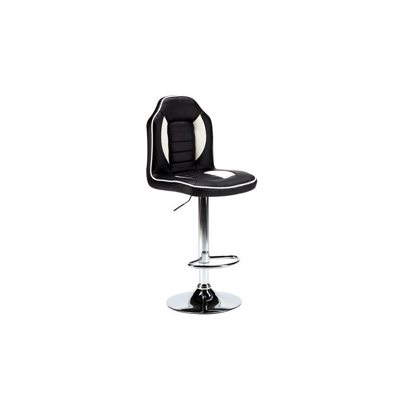 TABURETE GAMING RACING NEGRO/BLANCO...