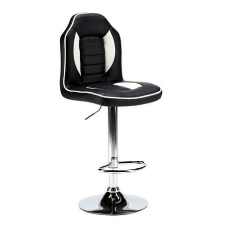 TABURETE GAMING RACING NEGRO/BLANCO MUVIP