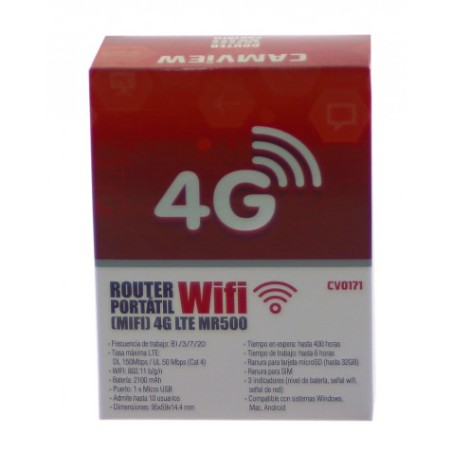 ROUTER (MIFI) WIFI PORTATIL 4G LTE MR500 CAMVIEW