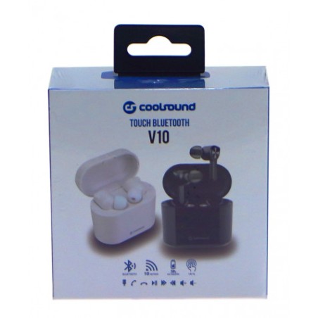 EARBUDS TWS V10 TOUCH BLUETOOTH BLANCOS COOLSOUND