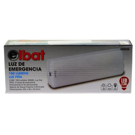 LUZ DE EMERGENCIA 150LUMENS 6000K ELBAT