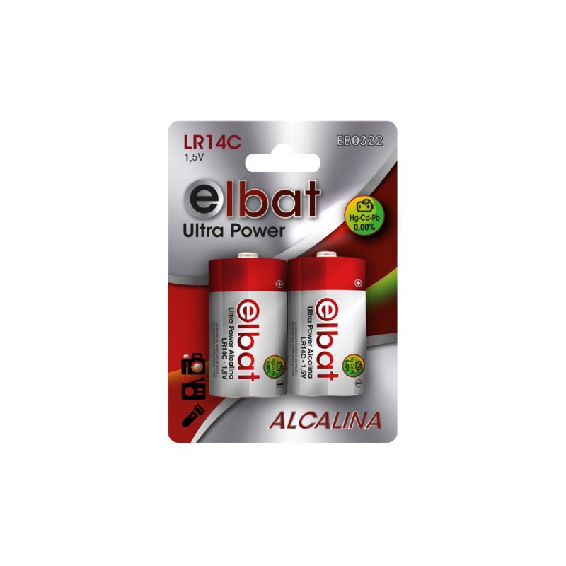 PACK 2 PCS PILAS ALCALINAS LR14C ELBAT