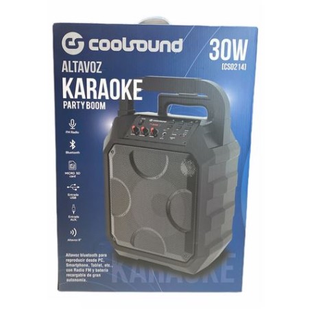 ALTAVOZ KARAOKE BLUETOOTH PARTY BOOM 30W COOLSOUND