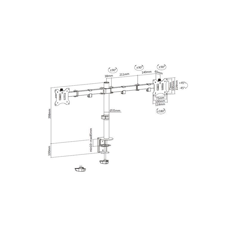 SOPORTE DE MESA 2 MONITORES 13"-32"...