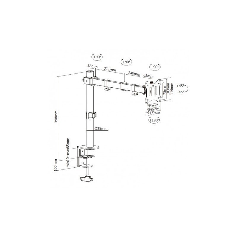 SOPORTE DE MESA 1 MONITOR 13"-32" CROMAD