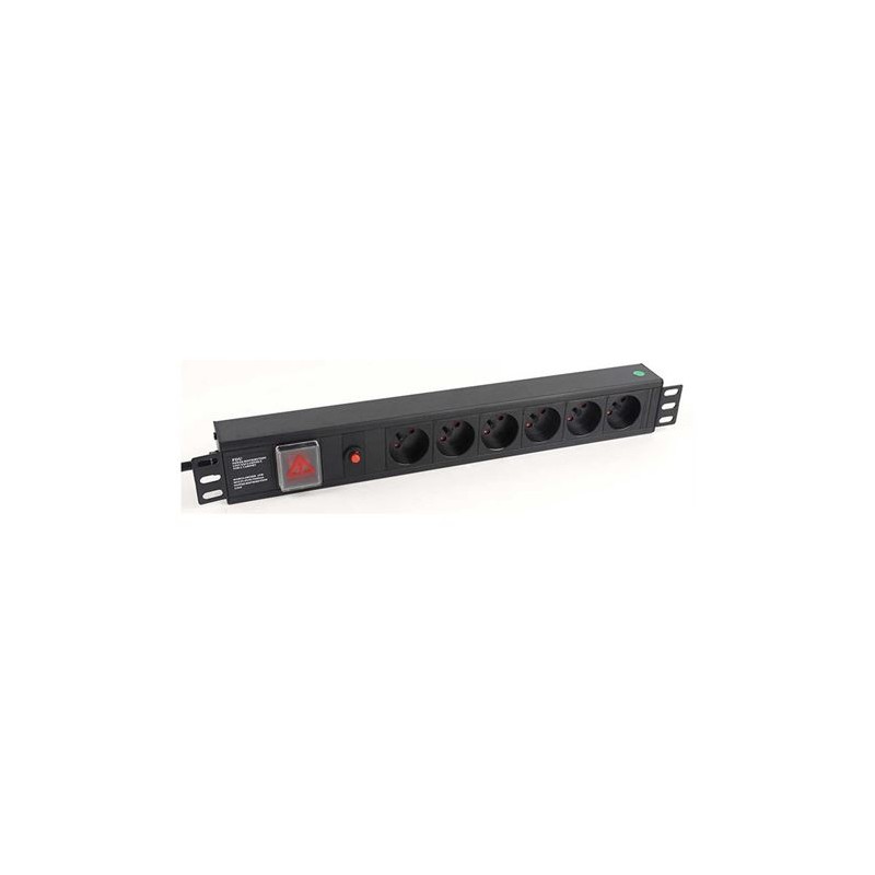REGLETA ALUMINIO PDU RACK 19" 6 TOMAS...