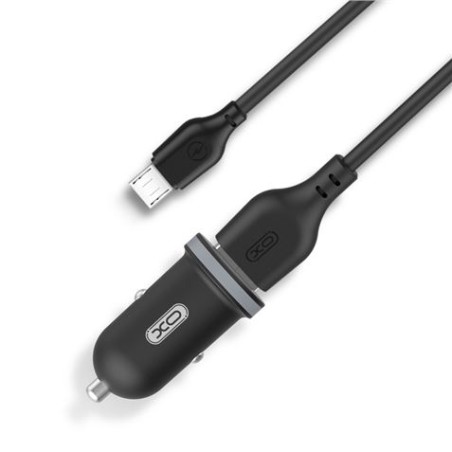 PACK CARGADOR MECHERO TZ08 2.1A + CABLE TIPO C NEGRO XO