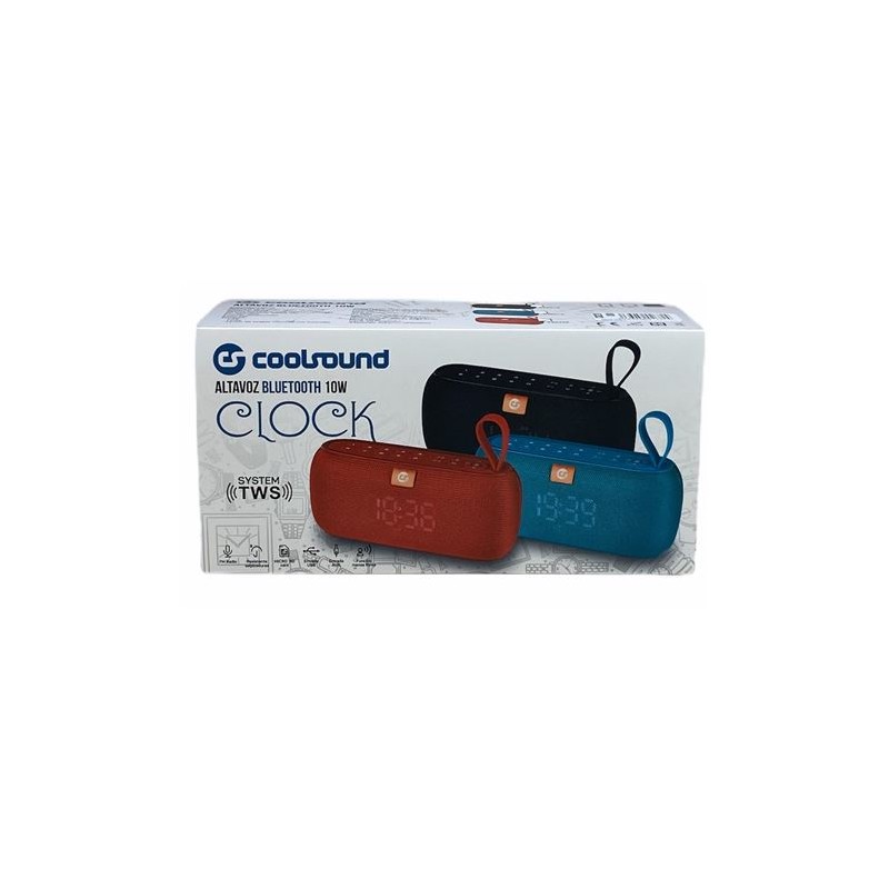 ALTAVOZ BLUETOOTH CLOCK 10W ROJO...