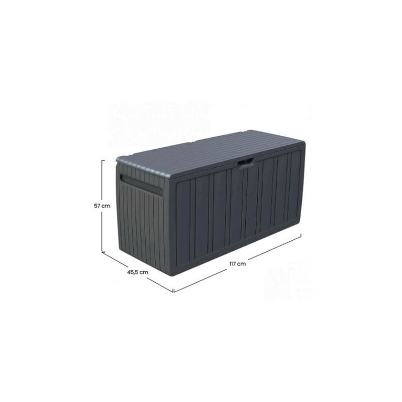 BAUL RESINA GRIS 270LITROS 117X45.5X57CM