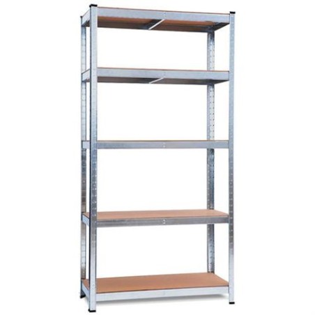 ESTANTERIA MODULAR GALVANIZADA CON 5 BALDAS AJUSTABLES 180X90X40CM
