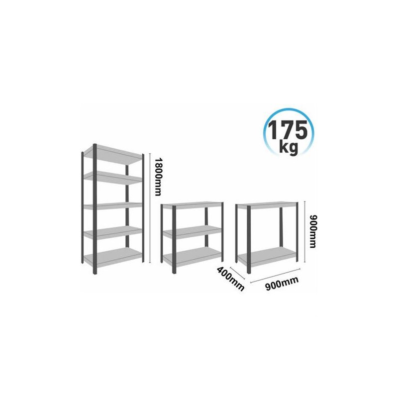 ESTANTERIA MODULAR GALVANIZADA CON 5...