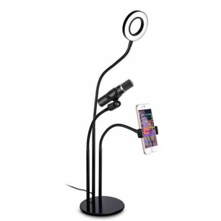 KIT YOUTUBER L02 BASE + SOPORTE SMARTPHONE + SOPORTE MICRO + LUZ 3.5" XO