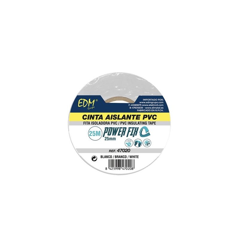 CINTA AISLANTE 25MX25MM BLANCA EDM