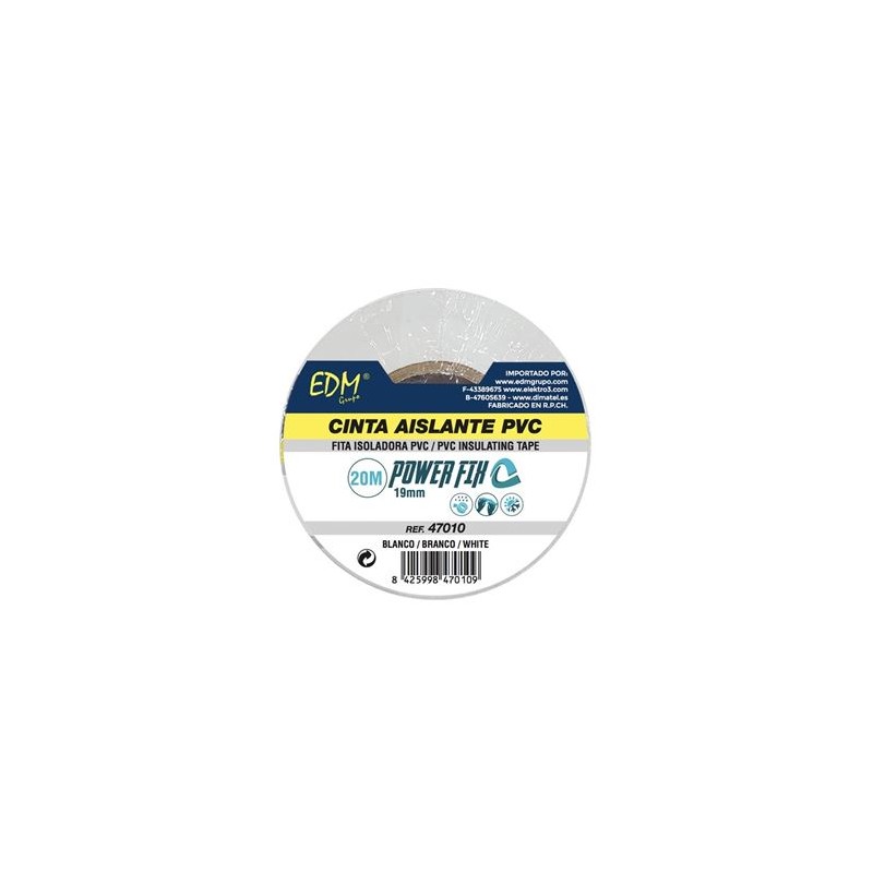 CINTA AISLANTE 20MX19MM BLANCA EDM