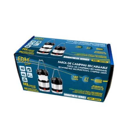 FAROL CAMPING RECARGABLE CON BATERIA O PILAS 4 POSICIONES DE LUZ