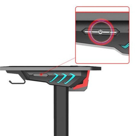MESA GAMING PRO600 FIBRA CARBONO + LATERAL ALUMINIO + LUZ RGB MUVIP