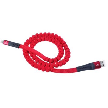 CABLE NB127 CARGA RAPIDA RESORTE USB - MICRO USB | 2.1A | 1 METRO |NEGRO XO