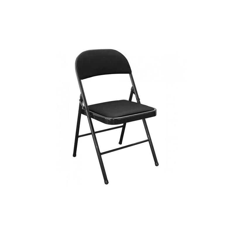 SILLA PLEGABLE ACOLCHADA NEGRA