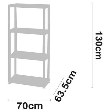 ESTANTERIA RESINA 4 BALDAS 130X60X30CM 100KG