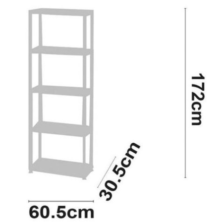 ESTANTERIA RESINA 5 BALDAS 172X60X30CM 125KG