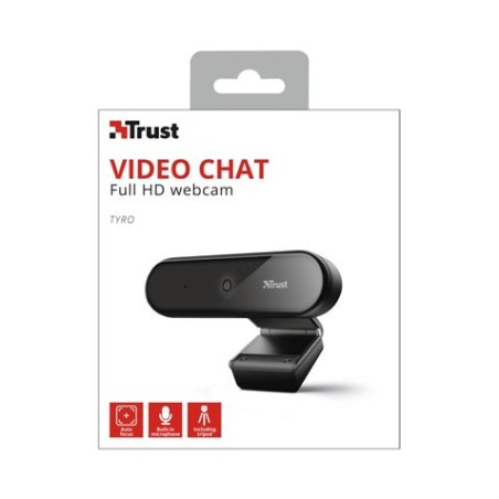WEBCAM CON MICROFONO FULL HD 1080P TYRO | ENFOQUE AUTO | TRIPODE TRUST