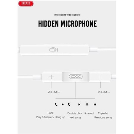 AURICULAR + MICROFONO EP22 MUSIC NEGRO XO