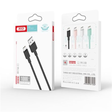 CABLE NB156 SILICONA USB - TIPO C | 2.4A | 1 MTR | NEGRO XO