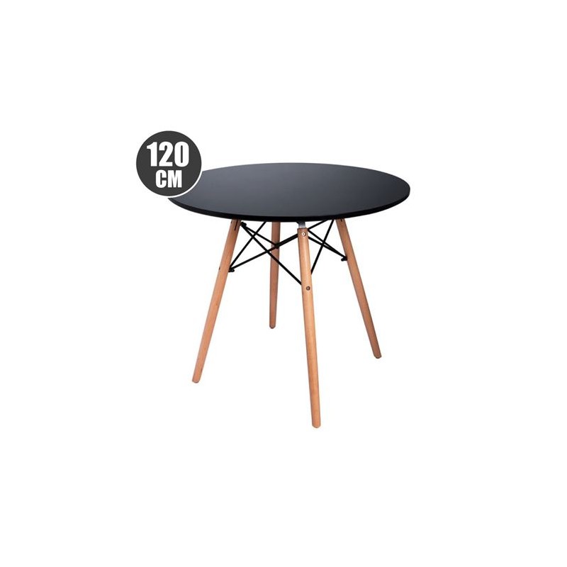 MESA REDONDA DESIGN D600 120CM NEGRA