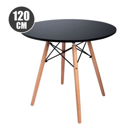 MESA REDONDA DESIGN D600 120CM NEGRA