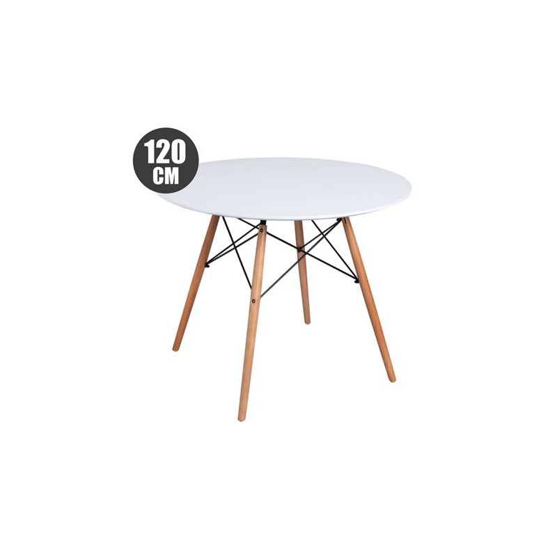 MESA REDONDA DESIGN D600 120CM BLANCA