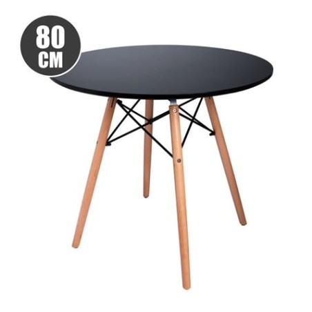 MESA REDONDA DESIGN D500 80CM NEGRA MUVIP