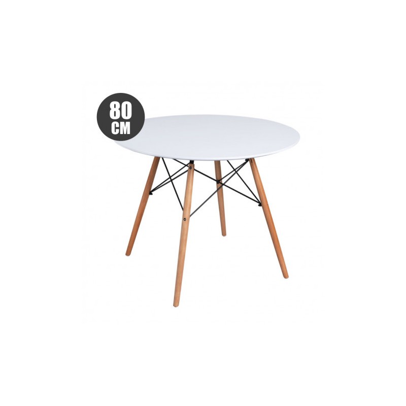 MESA REDONDA DESIGN D500 80CM BLANCA MUVIP