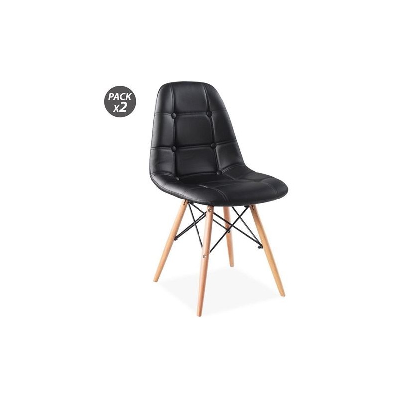 PACK 2 SILLAS DESIGN D300 NEGRAS MUVIP