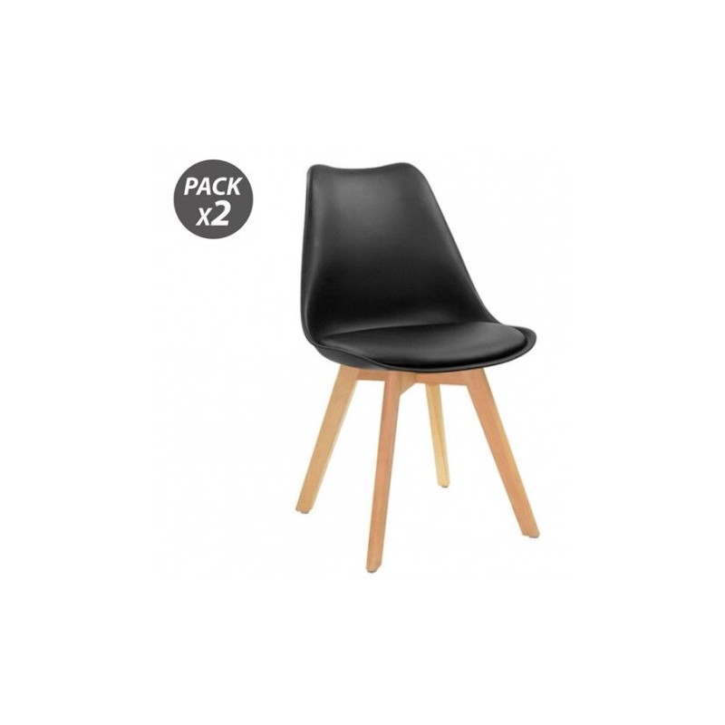 PACK 2 SILLAS DESIGN D200 NEGRAS MUVIP