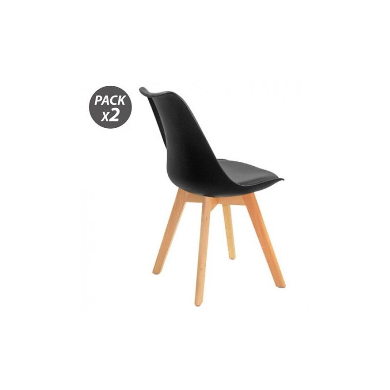 PACK 2 SILLAS DESIGN D200 NEGRAS MUVIP