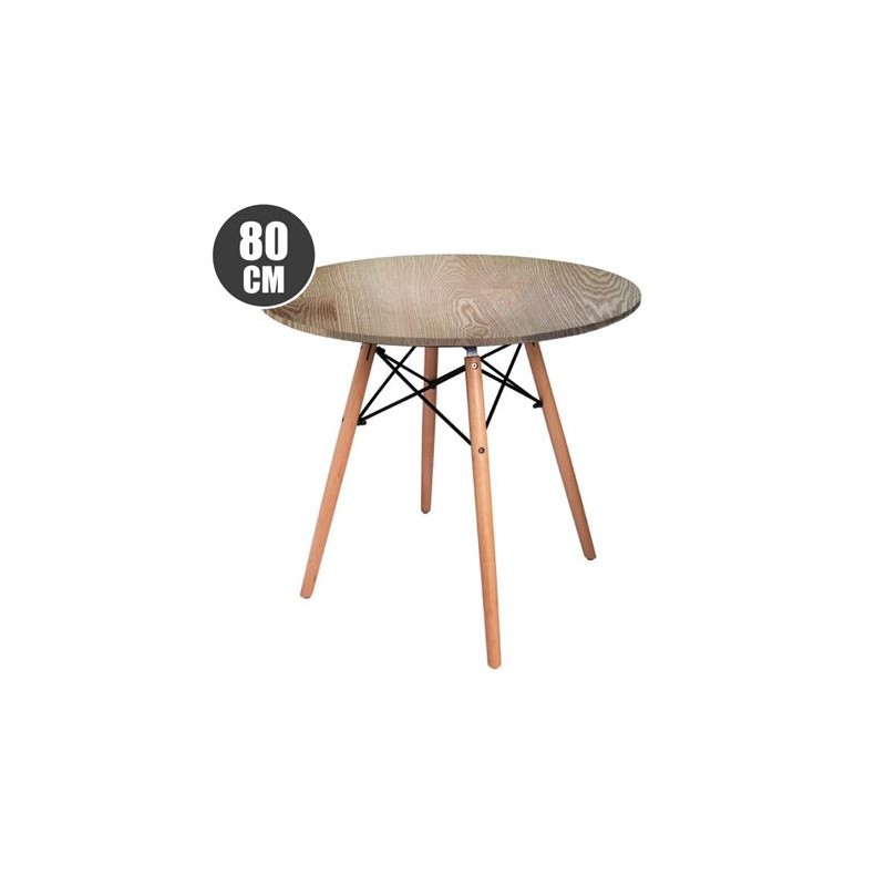 MESA REDONDA DESIGN D500 80CM ROBLE...