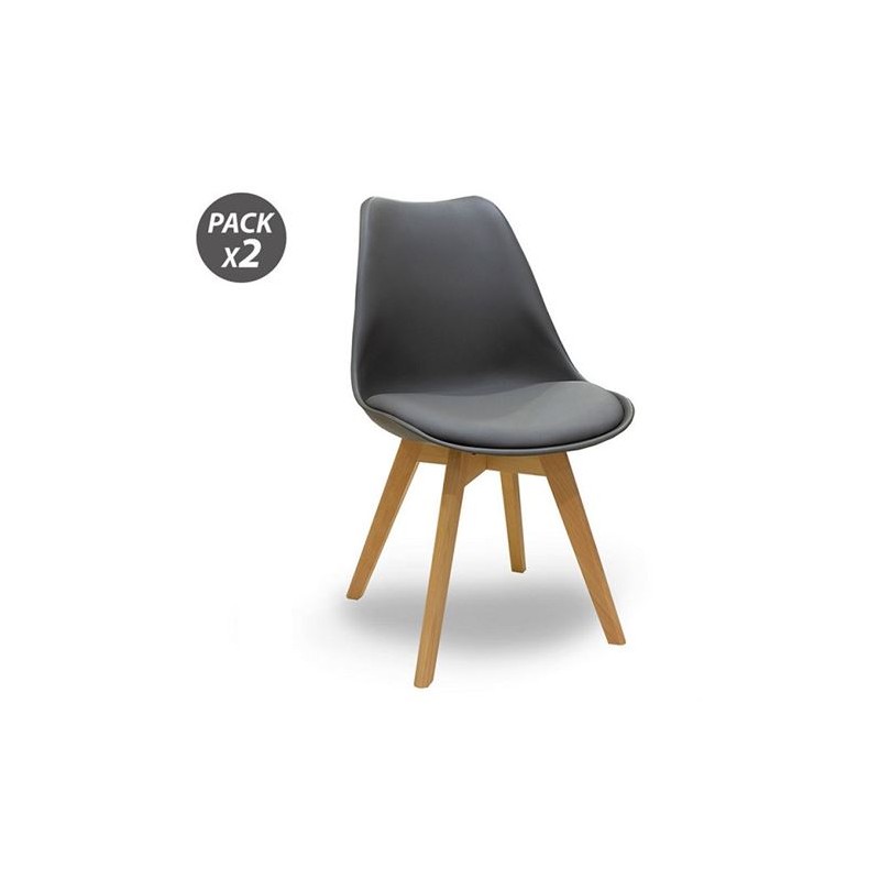 PACK 2 SILLAS DESIGN D200 GRIS MUVIP