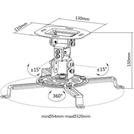 SOPORTE DE TECHO PARA PROYECTOR CROMAD