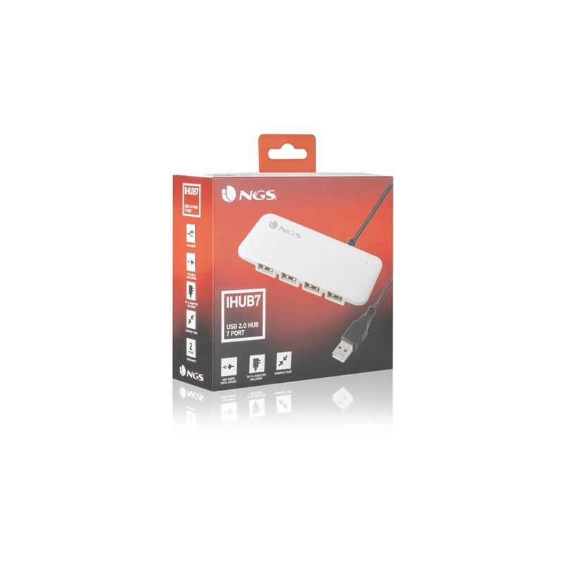 HUB USB NGS 7 PUERTOS USB 2.0 CON...