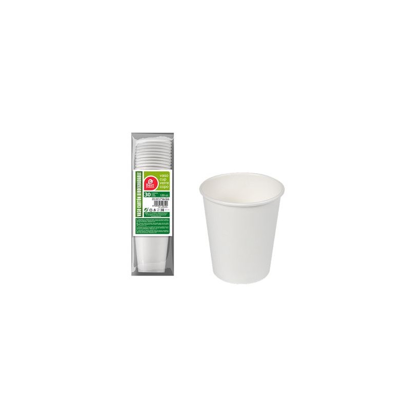 PACK 30 VASO CARTON BLANCO 120CC