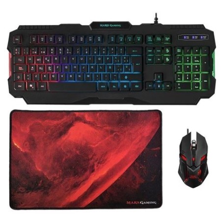 PACK GAMING MCP118 TECLADO+RATON OPTICO RGB +ALFOMBRILLA