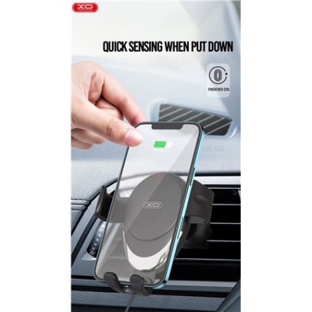 SOPORTE COCHE + BASE DE CARGA INALAMBRICA 10W WX021 BLANCO XO