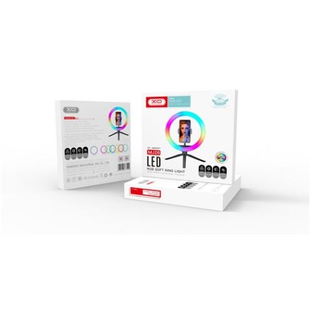 KIT YOUTUBER BGD007 BASE + SOPORTE SMARTPHONE + LUZ 10" 26CM RGB XO
