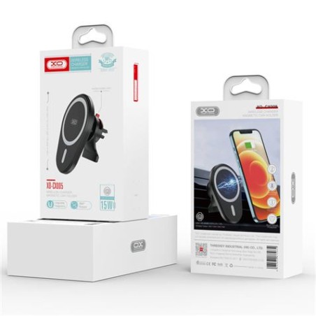 SOPORTE COCHE + BASE DE CARGA INALAMBRICA 15W CX005 XO