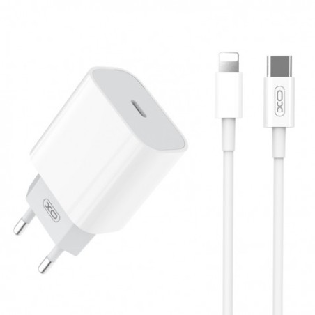 CARGADOR DE CORRIENTE L77 20W TIPO C + CABLE LIGHTNING XO