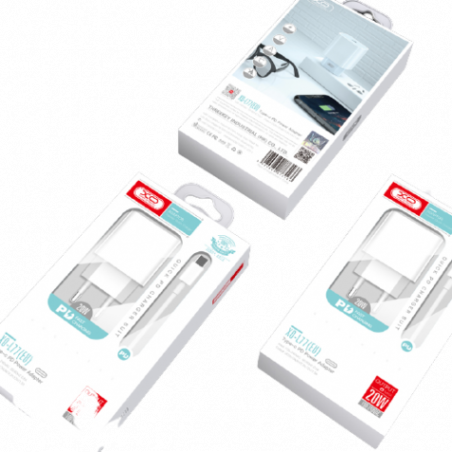 CARGADOR DE CORRIENTE L77 20W TIPO C + CABLE LIGHTNING XO