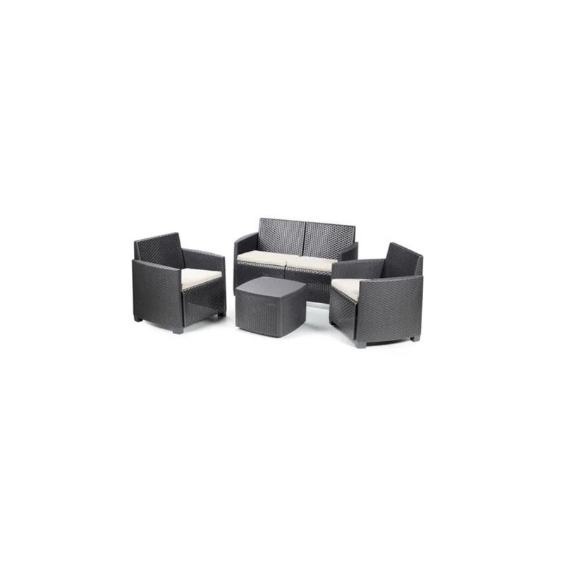 CONJUNTO DE JARDÍN MESA CUADRADA + 3...