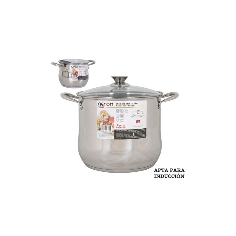 OLLA 14L ACERO INDUCCION 28CM NEW NERON