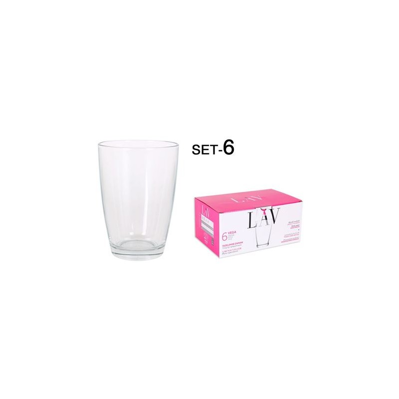 SET 6 VASOS CRISTAL 415CC VEGA